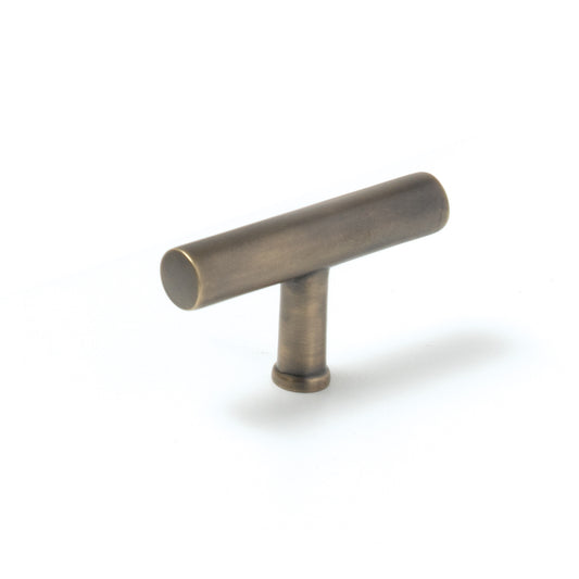 MOMO STRANO T KNOB ANTIQUE BRASS in Antique Brass