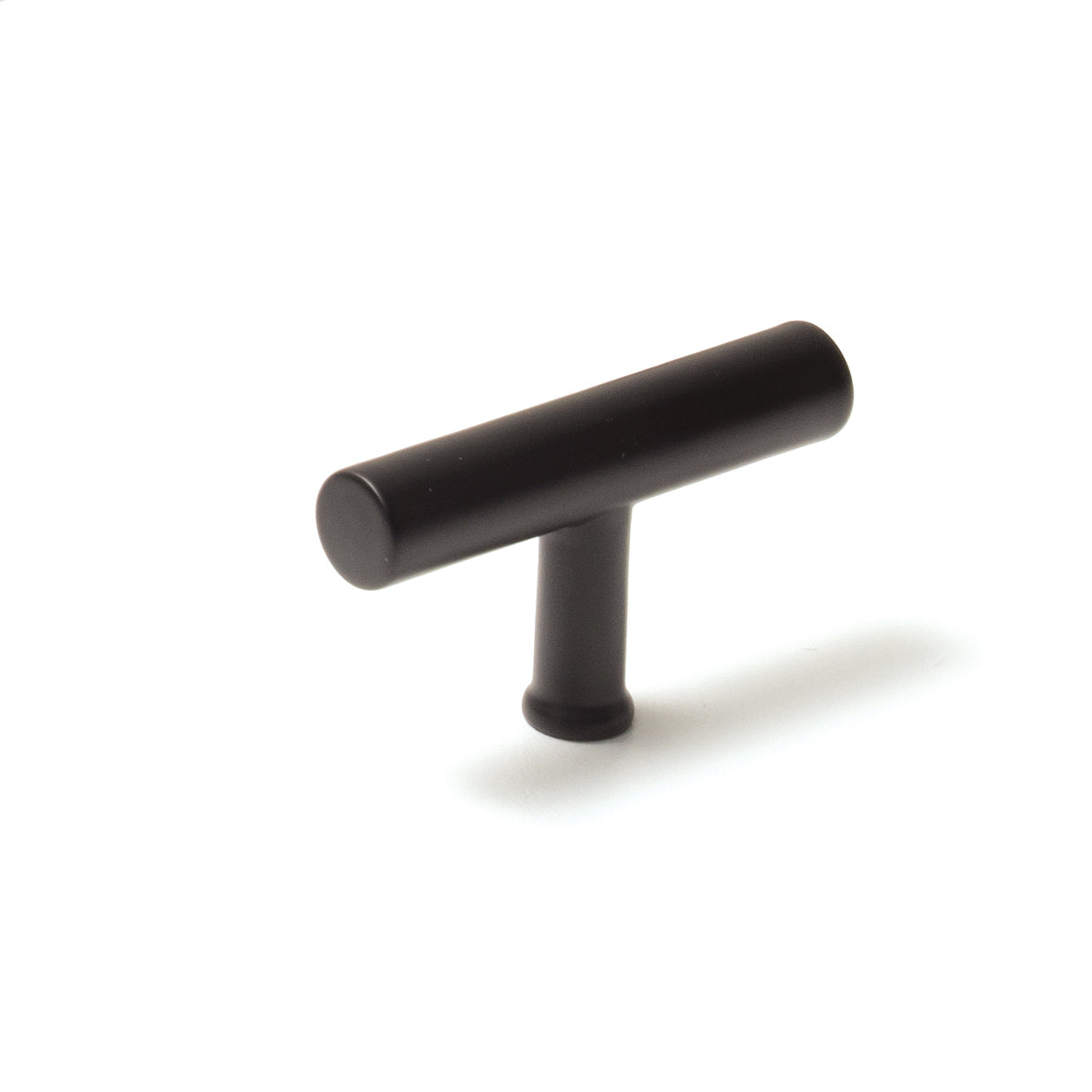 Momo STRANO cabinet T-pull handle in matte blue finish, close-up view showing sleek modern design and metal construction.