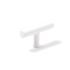 Momo STRANO cabinet T-pull handle in white finish, showcasing its sleek, modern design for furniture hardware.