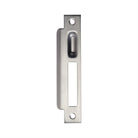 Momo roller mortice lock strike plate in brushed bronze finish, featuring a durable metal construction for secure door installation.