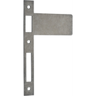 Extended Striker Distressed Nickel CTC85mm H198xW122mm in Distressed Nickel