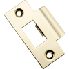 Tube Latch Striker Universal 'T' To Suit Metal Door Frame Polished Brass W42xH70mm in Polished Brass