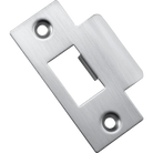 Tube Latch Striker Universal 'T' To Suit Metal Door Frame Brushed Chrome W42xH70mm in Brushed Chrome