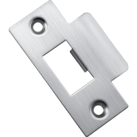 Tube Latch Striker Universal 'T' To Suit Metal Door Frame Brushed Chrome W42xH70mm in Brushed Chrome