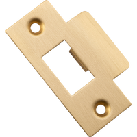 Tube Latch Striker Universal 'T' To Suit Metal Door Frame Brushed Brass W42xH70mm in Brushed Brass