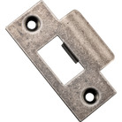 Tube Latch Striker Universal 'T' To Suit Metal Door Frame Distressed Nickel W42xH70mm in Distressed Nickel