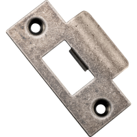 Tube Latch Striker Universal 'T' To Suit Metal Door Frame Distressed Nickel W42xH70mm in Distressed Nickel