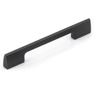 Momo VieSte cabinet pull handle in matte black finish, sleek modern design, mounted on a cabinet door.