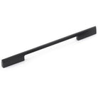 Momo VieSte cabinet pull handle in brushed nickel finish, sleek modern design for kitchen or bathroom cabinets.