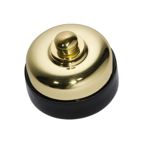 Dimmer LED 250T Black Porcelain Base Polished Brass D60xP48mm in Polished Brass
