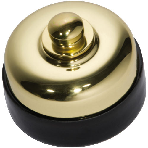 Dimmer Black Porcelain Base Polished Brass D60xP48mm in Polished Brass
