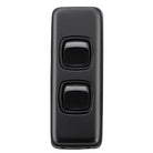 Switch Flat Plate Rocker 2 Gang Matt Black H82xW30mm in Matt Black