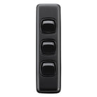 Switch Flat Plate Rocker 3 Gang Matt Black H108xW30mm in Matt Black