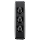 Switch Flat Plate Toggle 3 Gang Matt Black H108xW30mm in Matt Black