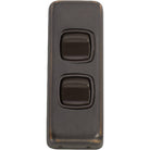 Switch Flat Plate Rocker 2 Gang Brown Antique Copper H82xW30mm in Antique Copper