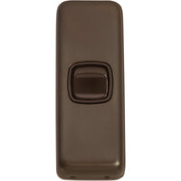 Switch Flat Plate Rocker 1 Gang Brown Antique Brass H82xW30mm in Antique Brass