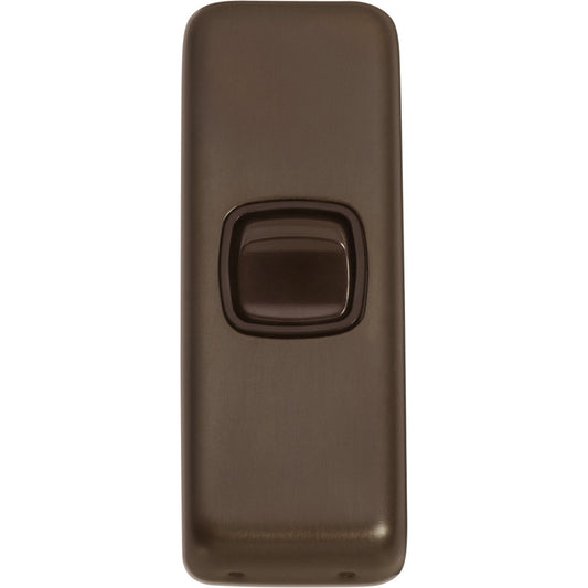 Switch Flat Plate Rocker 1 Gang Brown Antique Brass H82xW30mm in Antique Brass