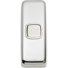 Switch Flat Plate Rocker 1 Gang White Chrome Plated H82xW30mm in Chrome Plated