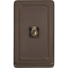 Switch Flat Plate Toggle 1 Gang Brown Antique Brass H115xW72mm in Antique Brass