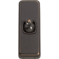 Switch Flat Plate Toggle 1 Gang Brown Antique Copper H82xW30mm in Antique Copper