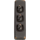 Switch Flat Plate Toggle 3 Gang Brown Antique Copper H108xW30mm in Antique Copper