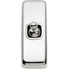 Switch Flat Plate Toggle 1 Gang White Chrome Plated H82xW30mm in Chrome Plated