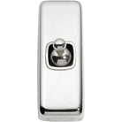 Switch Flat Plate Toggle 1 Gang White Chrome Plated H82xW30mm in Chrome Plated