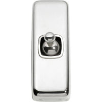 Switch Flat Plate Toggle 1 Gang White Chrome Plated H82xW30mm in Chrome Plated
