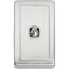 Switch Flat Plate Toggle 1 Gang White Satin Chrome H115xW72mm in Satin Chrome