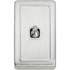 Switch Flat Plate Toggle 1 Gang White Satin Chrome H115xW72mm in Satin Chrome