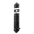 Tradco Tower Bolts, stainless steel sliding bolts with a sleek finish, shown in a close-up view on a white background.