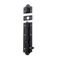 Tradco Tower Bolts, stainless steel sliding bolts with a sleek finish, shown in a close-up view on a white background.