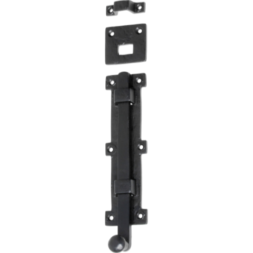 Tower Bolt Iron Matt Black H200xW55mm in Matt Black