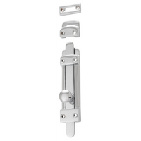 Tradco Tower Bolts showing a sturdy metal latch with a sliding bolt for secure door or gate fastening.