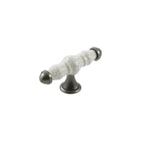 Momo TRIANON ceramic cabinet T-pull handle in cream and crab design, ideal for kitchen or furniture cabinet doors.