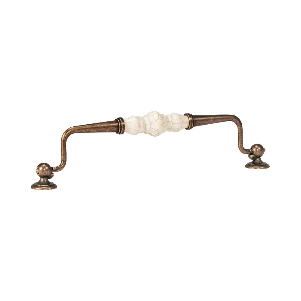 TRIANON SWIVEL BAIL 224MM CREAM CRACKLE & ANTIQUE BRASS in Cream Crackle/Antique Brass