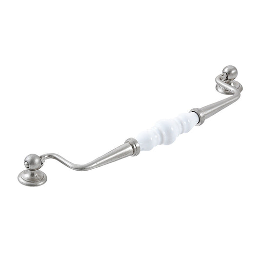 TRIANON SWIVEL BAIL 224MM WHITE & BRUSHED NICKEL in White / Brushed Nickel