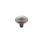 Momo Crosby round drawer knob with a polished white finish and sleek, modern design for kitchen or furniture decor.