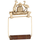 Toilet Roll Holder Coat Of Arms Polished Brass H190xW120mm in Polished Brass