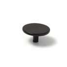 Momo VENA cabinet knob in matte black finish, round metal handle for kitchen or furniture cabinet doors.
