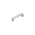 Momo Boston cabinet handle in dark bronze finish with sleek, modern design mounted on a wooden cabinet.