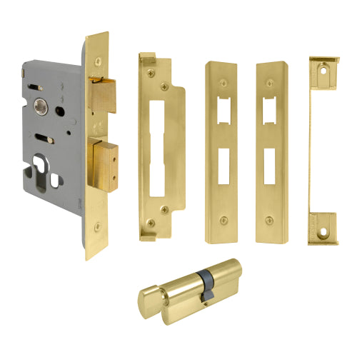 Lock Kit Euro Rebated  (1114+1105+1148) in Polished Brass Unlacquered