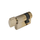 Euro Single Cyl. Turn-35mm to cam ctr in Satin Brass Unlaquered
