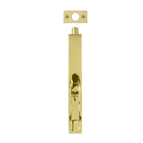 Flush Bolt H152mm x W20mm in Polished Brass Unlacquered