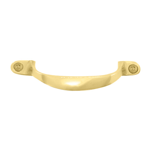 Offset Pull Handle 100mm in Polished Brass Unlacquered