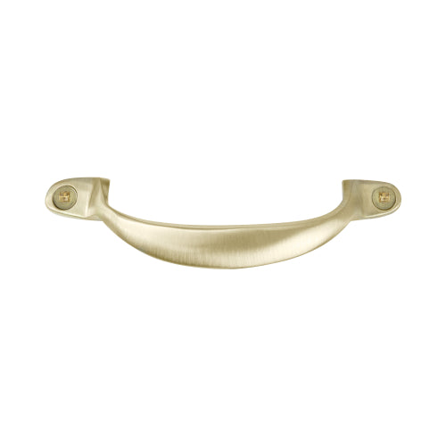 Offset Pull Handle 100mm in Satin Brass Unlaquered