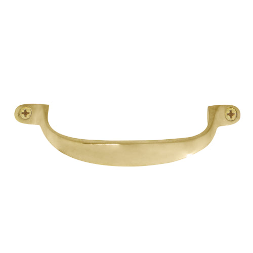 Offset Pull Handle 125mm in Polished Brass