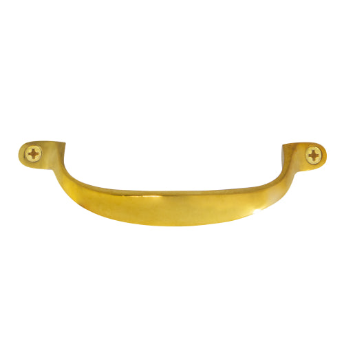 Offset Pull Handle 125mm in Polished Brass Unlacquered