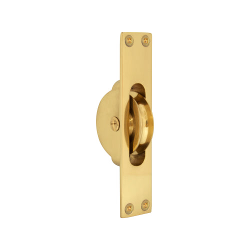 Sash Pulley in Polished Brass Unlacquered