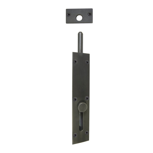 Reverse Barrel Bolt in Dark Roman Brass